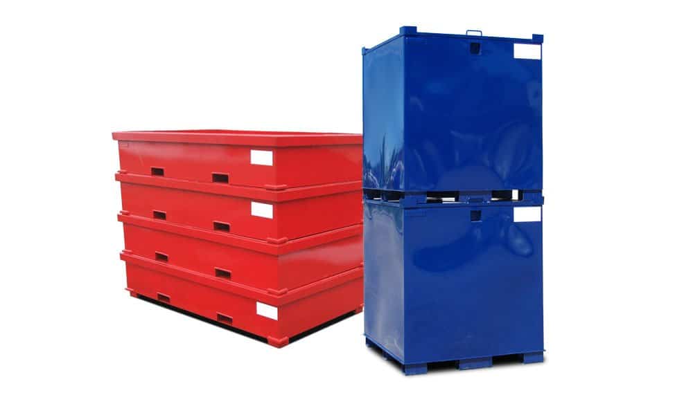 Stackable container for scrap metals