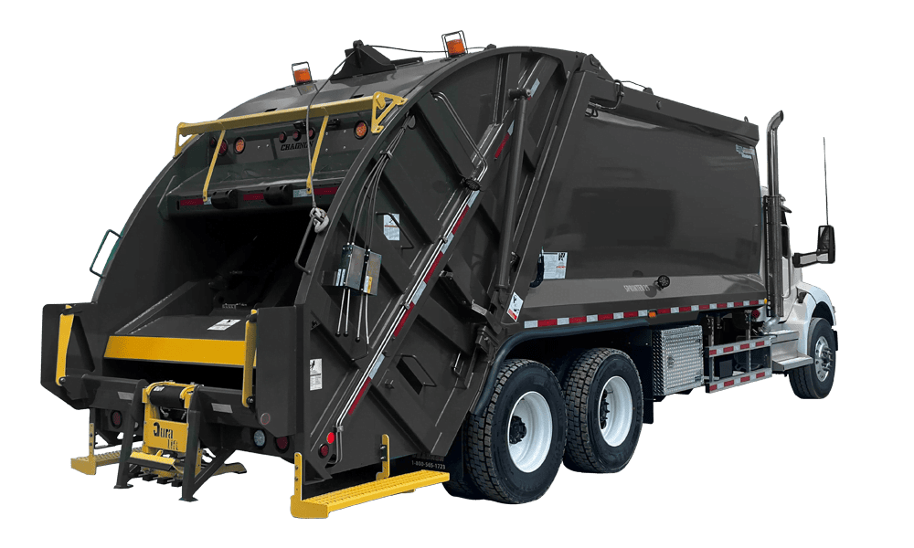Sprinter rear loader with a collection capacity of 20 to 32 cubic yards