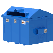 Gabled recycling steel container