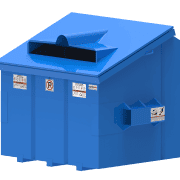 Slant style steel recycling container