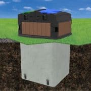 Semi buried urbin containers front loading double compartments grass