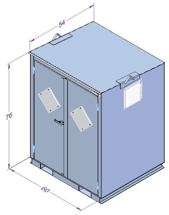 Hazardous material cabinet - technical drawing